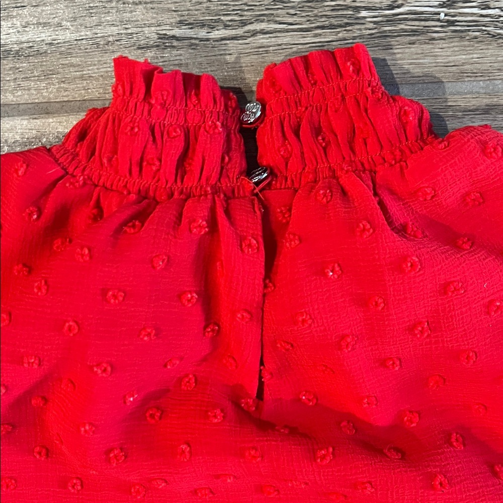 CeCe Vibrant Red Ruffle Dress - Picture 8 of 9